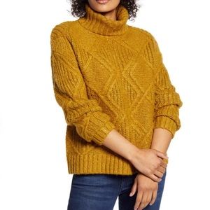 Caslon Chunky Cable Knit Turtleneck Sweater